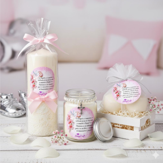 Baptism Favor Tags Pink & Blue | 24 Custom Printed Labels | Personalized Message | 3.8cm or 4.5cm | Premium Cardstock