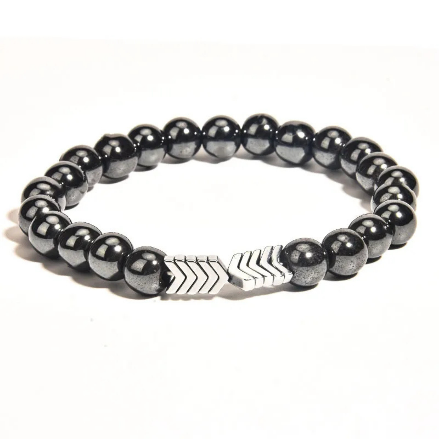 Magnetic Copper Beaded Bracelet 8mm | Beach Jewelry with Geometric Design