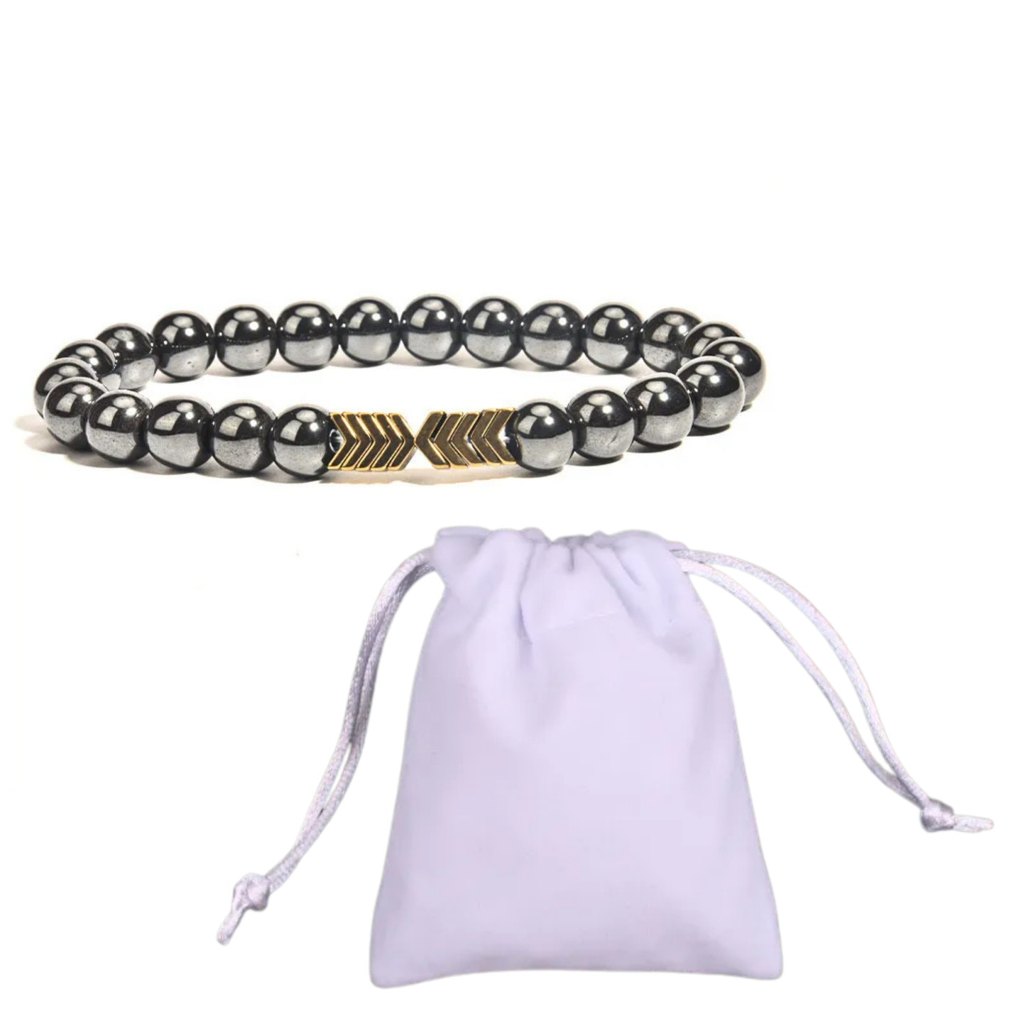 Magnetic Copper Beaded Bracelet 8mm | Beach Jewelry with Geometric Design