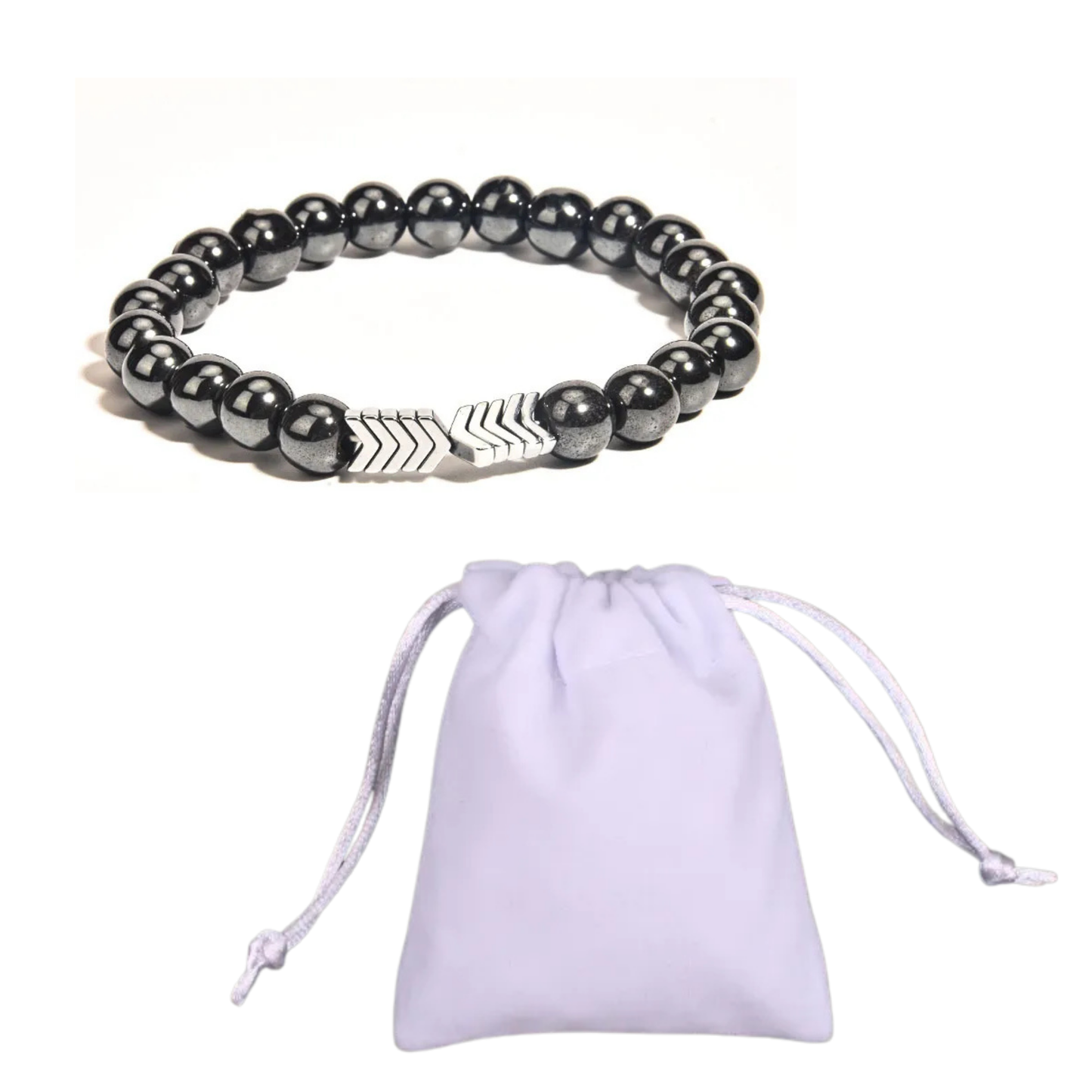 Magnetic Copper Beaded Bracelet 8mm | Beach Jewelry with Geometric Design