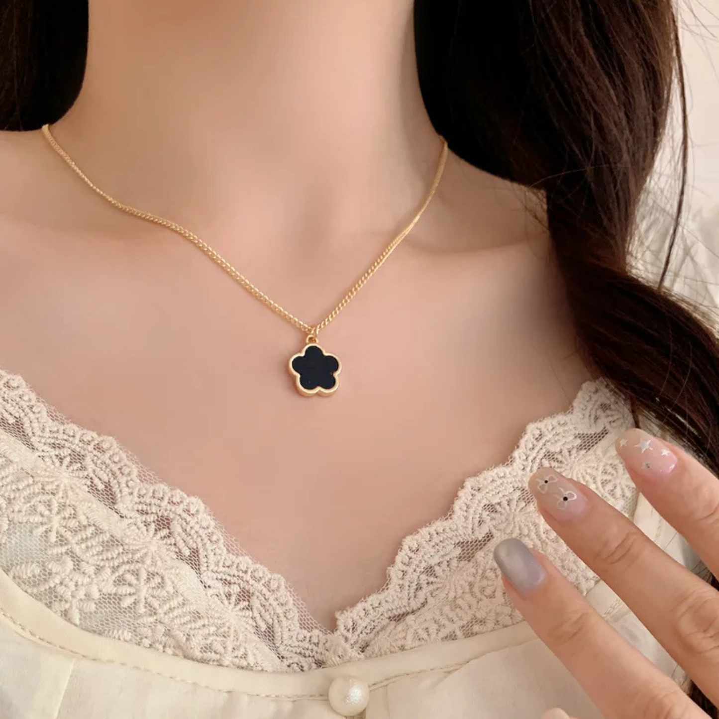 Four-Leaf Clover Set of Necklace Bracelet Earring